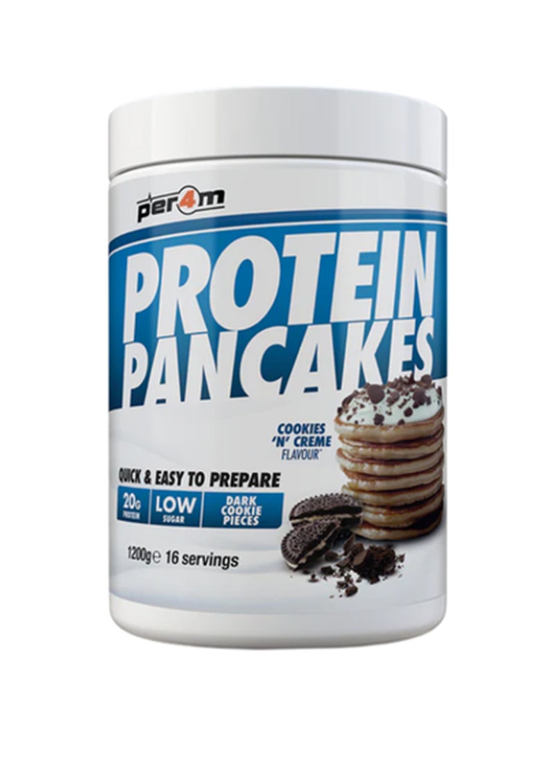 High Protein Pancake Mix - Cookies & Cream - 1.2Kg Tub - Premium Protein Breakfast Solution - Strength & Recovery Support With Gourmet Flavor